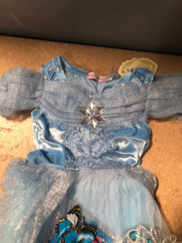 Photo 4 of  Flower Girls Dress Princess Costume Butterfly Girl Blue 5T