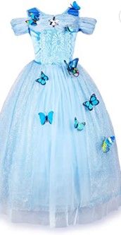 Photo 1 of  Flower Girls Dress Princess Costume Butterfly Girl Blue 5T