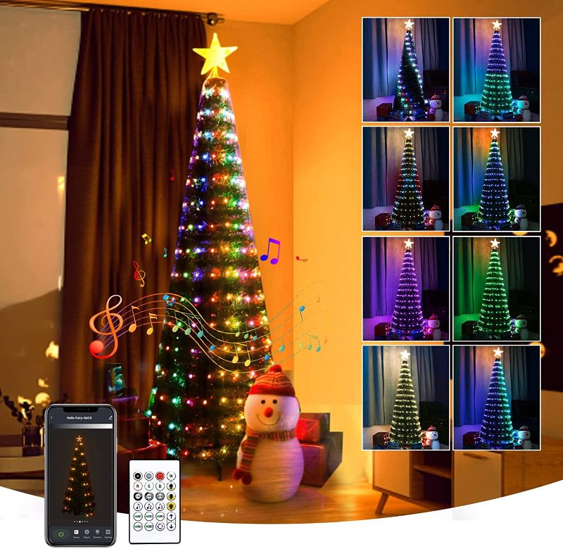 Photo 1 of Prelit Christmas Tree 6ft with Smart Brighter 314 RGBIC LED, Unique Music Color Changing Artificial Christmas Lights