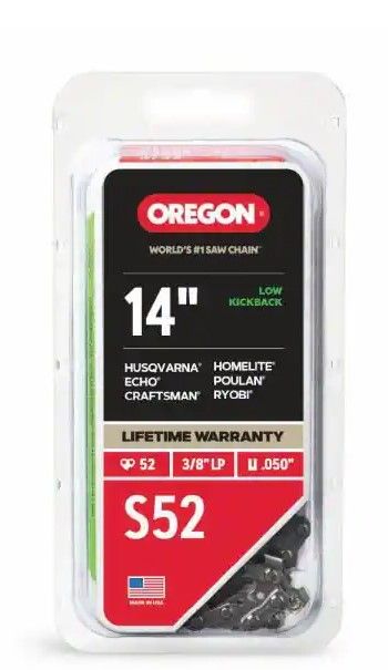 Photo 1 of 2 PACK//USED: Oregon
14 in. Chainsaw Chain for Bar Fits Echo, Craftsman, Poulan, Homelite, Makita Husqvarna and More