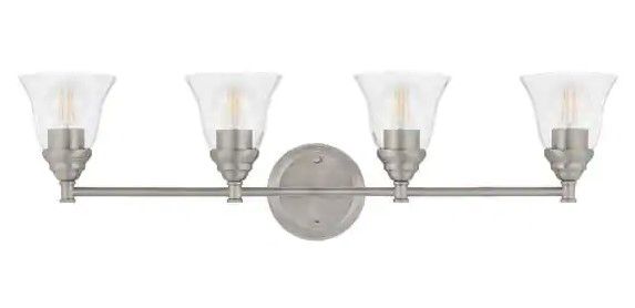 Photo 1 of Hampton Bay
Marsden 32.25 in. 4-Light Brushed Nickel Bath Bar Vanity Light