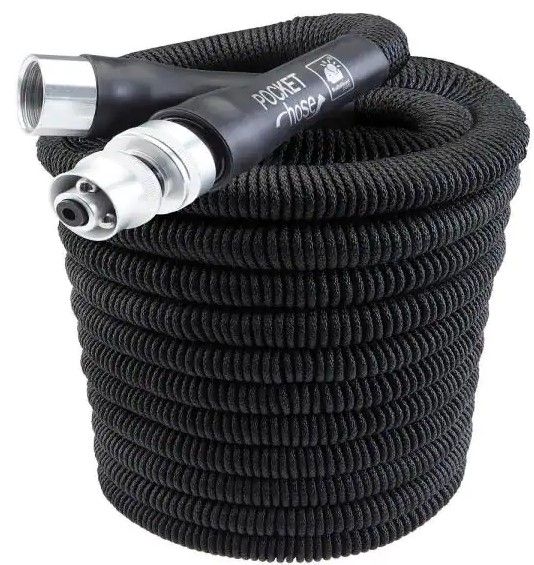 Photo 1 of **MINOR TEAR** Pocket Hose
Silver Bullet 3/4 in. Dia x 50 ft. Standard Duty Expandable Water Hose