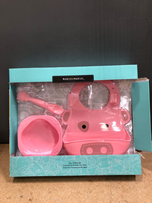 Photo 2 of Baby Silicone Feeding Set, Masher Spoon and Bowl and Baby Bib, BPA & Phthalate Free, 6 Month+