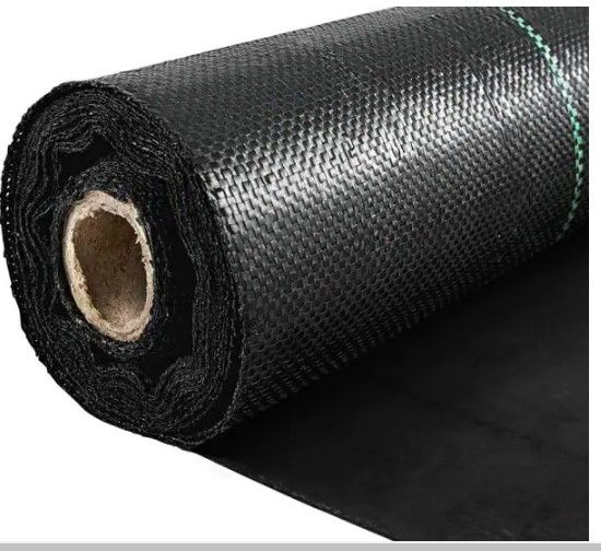 Photo 1 of 4 ft. x 100 ft. Black Weed Barrier Fabric 5.8 oz. Dual Layer Degradable Heavy-Duty Weed Barrier Landscape Fabric
