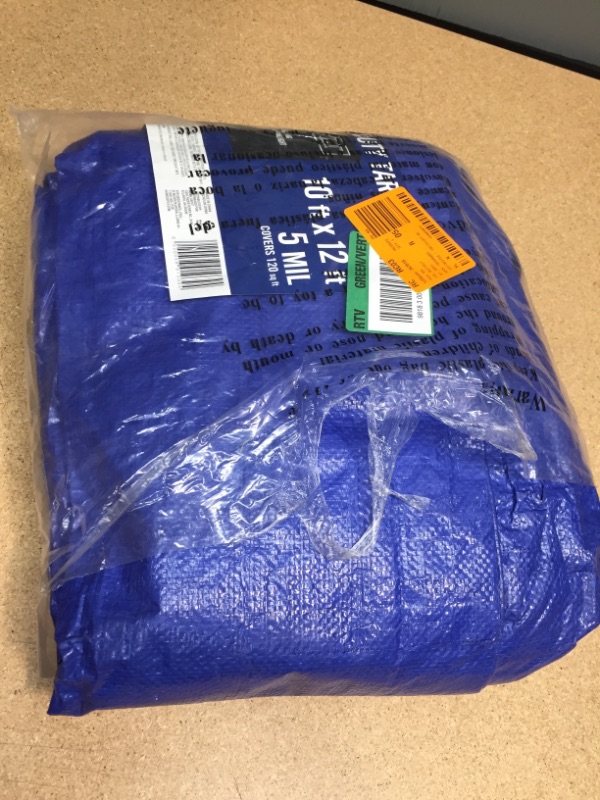 Photo 2 of 12 ft. W x 10 ft. L Blue Medium Duty Tarp
