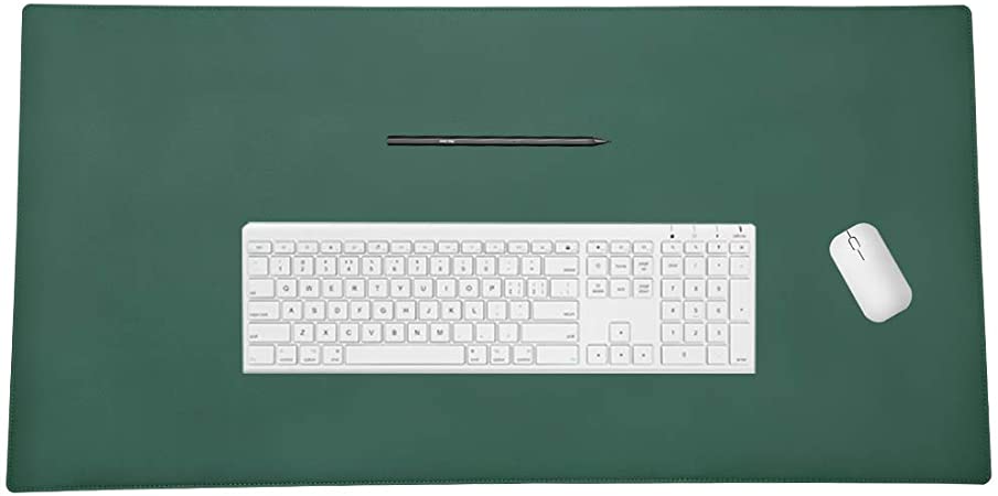 Photo 1 of Desk mat Green Double-Sided Desk mat, Multifunctional Office Mouse pad, Desk Cover Protective Cover Waterproof PU Leather 35.4" x 17"