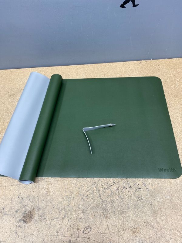 Photo 1 of Desk mat Green Double-Sided Desk mat, Multifunctional Office Mouse pad, Desk Cover Protective Cover Waterproof PU Leather 35.4" x 17"