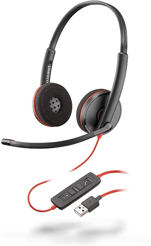 Photo 1 of Plantronics - Blackwire 3220 - Wired Dual-Ear (Stereo) Headset with Boom Mic - USB-A to connect to your PC and/or Mac
