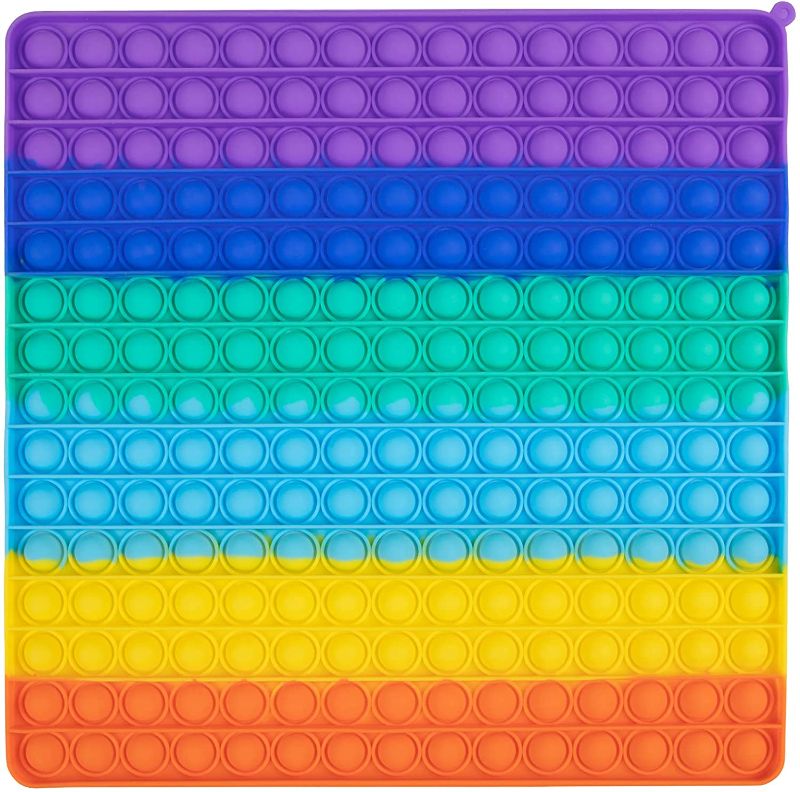 Photo 1 of 2 pack - Bubbles Big Size Square Pop Bubble Sensory Fidget Toys for Kids Autism and Adult Anxiety Easy to Grasp Pop Silicone Toy
