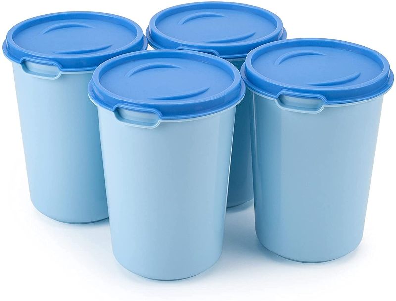 Photo 1 of 2 pack-  Ice Cream Containers - Candy Color Series (4 Packs - 0.7 Quart/Pack) Perfect Freezer Storage Containers with Lids for Homemade Ice Cream, Sorbet and Gelato - Blue
