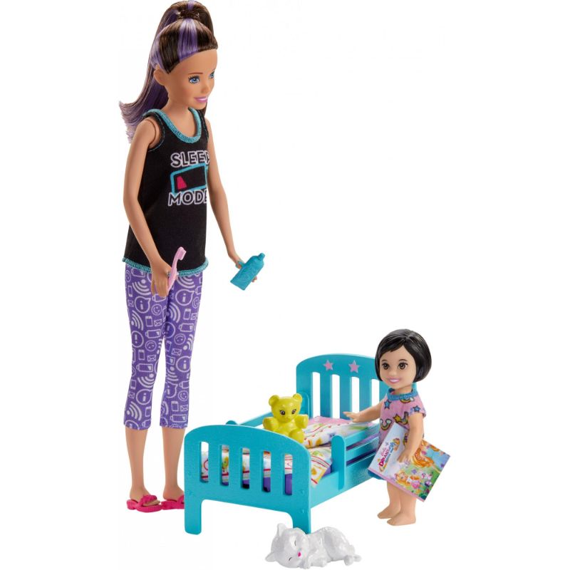 Photo 1 of 2 pack - Barbie Skipper Babysitters Inc. Bedtime Playset with Skipper Doll Toddler Doll and More
