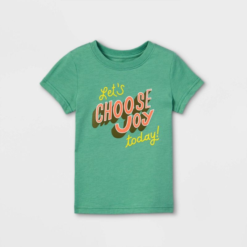 Photo 1 of 12 pack - size : 5t: Toddler Boys' 'Let's Choose Joy Today' Graphic Short Sleeve T-Shirt - Cat & Jack™ Light
