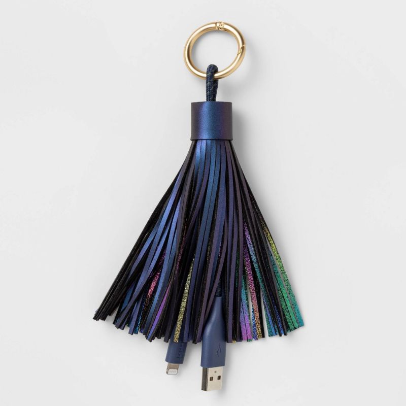 Photo 1 of 12 pack - Heyday Lightning to 12" USB-a Keychain Cable - Dark Iridescent
