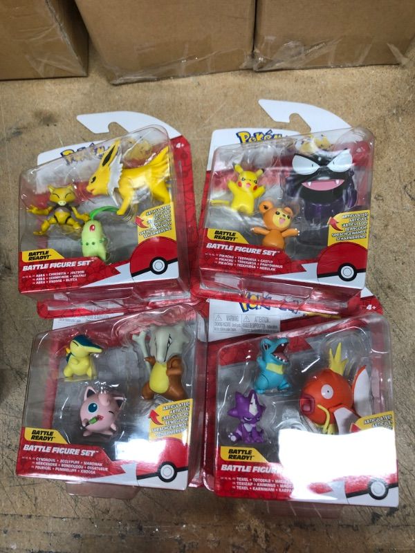 Photo 2 of BUNDLE OF 4 Pokémon Battle Figure Set 3PK