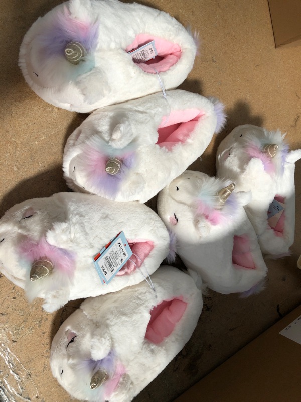 Photo 2 of Girls' Unicorn Slippers - Cat & Jack™ White size xl 3 pairs 