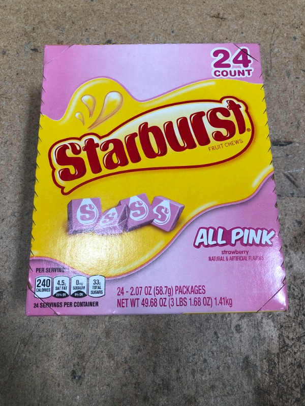 Photo 2 of **EXPIRES AUGUST 2023** STARBURST All Pink Fruit Chews Candy Bulk Pack, 2.07 oz (Pack of 24)
