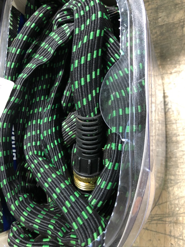 Photo 2 of  Garden Hose 100ft-Water hose with 9 Function Spray Nozzle and Durable 3/4 inch Solid Brass Fittings No Kink Flexible Lightweight Outdoor Long Retractable Hose Pipe Set
