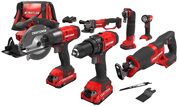 Photo 1 of  CRAFTSMAN V20* Cordless Drill Combo Kit, 7 Tool (CMCK700D2)
