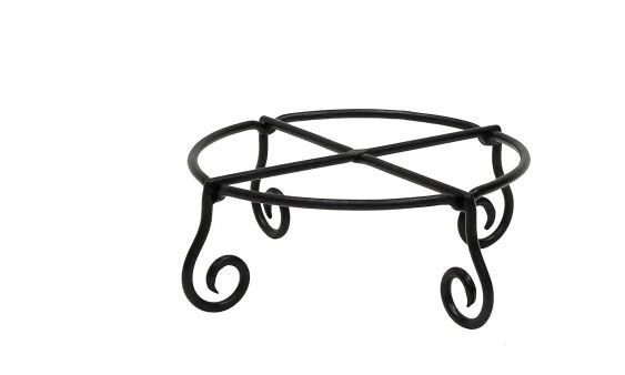 Photo 1 of 12.25 in. Dia Black Powder Coat Small Short Piazza Plant Stand
