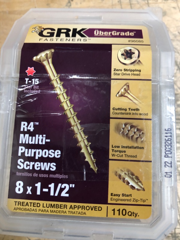 Photo 2 of #8 x 1-1/2 in. R4 Multi-Purpose Star Drive Flat Head Screw (110 per Pack)
