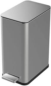 Photo 1 of 2.6 Gal. Stainless Steel Slim Step-On Trash Can