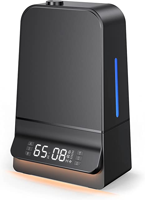 Photo 1 of Humidifiers for Bedroom, 6L Ultrasonic Cool Mist Air Humidifier with Humidistat, LED Display, Plant, Wide Open, Easy to Clean & Fill, Sleep Mode, Long Working Time, Air Humidifier for Bedroom & Large room (Black)