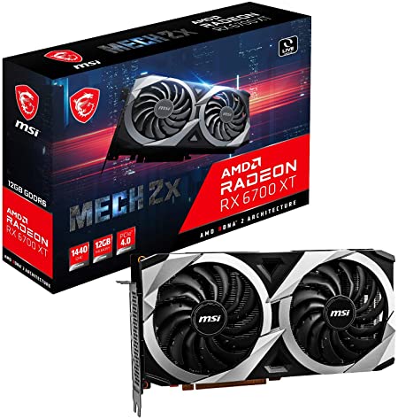 Photo 1 of MSI Gaming Radeon RX 6700 XT 192-bit 12GB GDDR6 DP/HDMI Dual Torx 3.0 Fans FreeSync DirectX 12 VR Ready Graphics Card (RX 6700 XT MECH 2X 12G)