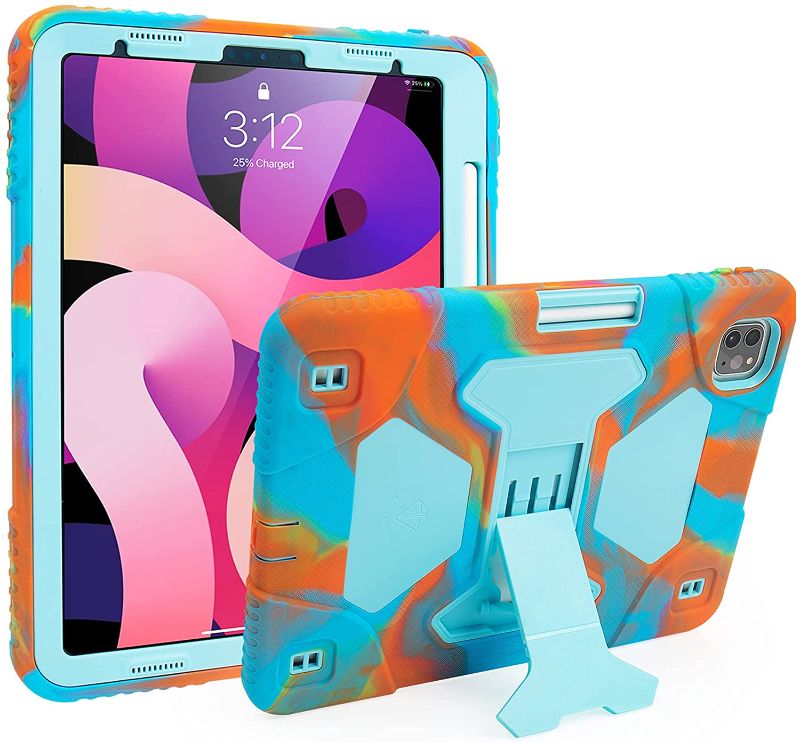 Photo 1 of iPad Pro 11 Case, 11 Inch 2018/2020/2021 iPad 1st/2nd/3rd Generation Case, 10.9 Inch iPad Air 4th Generation Case - with Kickstand Pencil Holder/Support Apple Pencil Charging (Camouflage Blue)
