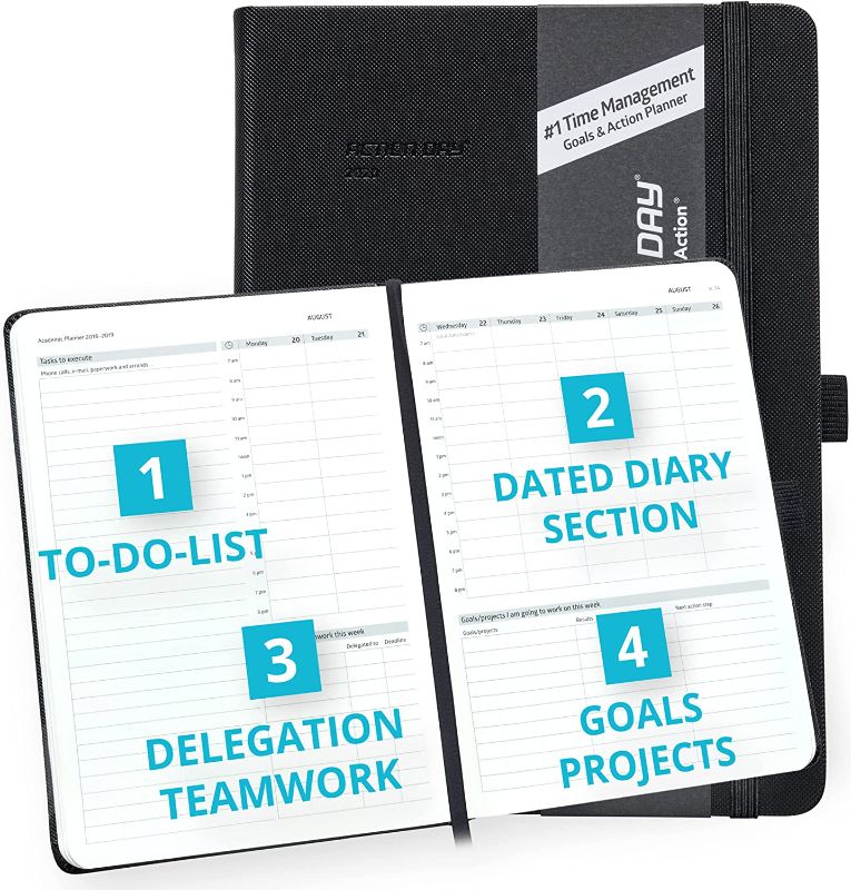 Photo 1 of 2 PACK**
2021-2022 Academic Planner Weekly Monthly School Diary, Calendar by Action Day - We Make The Worlds Best Action Journals, Notebooks & Planners - Increase Your Productivity, Time Management, Size 8x11
