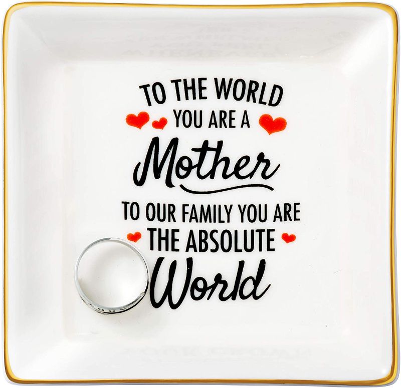 Photo 1 of 3 PACK**
Mother's Day Gifts for Mom from Daughter Ceramic Trinket Tray Birthday Gift for Mum Mama Women Decorative Decor Home Jewelry Dish - To The World You Are A Mother

