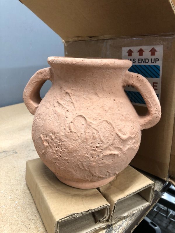 Photo 2 of 7" x 8.5" Terracotta Vase with Handle Brown Clay - Opalhouse™ designed with Jungalow™

