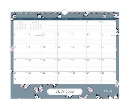 Photo 1 of 4 PACK: 2022-23 Academic Wall Calendar 15"x12" Flutter - Blue Sky

