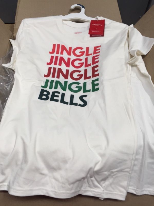 Photo 2 of BUNDLE OF 3 Men's Paid Jinge Bes Matching Hoiday Pajama T-Shirt - Wondershop L 
