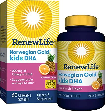 Photo 1 of *EXPIRES June 2022, NON REFUNDABLE*
Renew Life Norwegian Gold Kids Fish Oil - Kids DHA, Fish Oil Omega-3 Supplement - Gluten & Dairy Free - 60 Chewable Softgels (Packaging May Vary)
