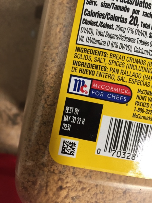 Photo 3 of *EXPIRED May 2022, NON REFUNDABLE*
OLD BAY Crab Cake Classic Seasoning Mix, 5 lb - One 5 Pound Container of Crab Cake Seasoning with Premium Blend of Bread Crumbs and Herbs to Make Extraordinary Crab Cakes
