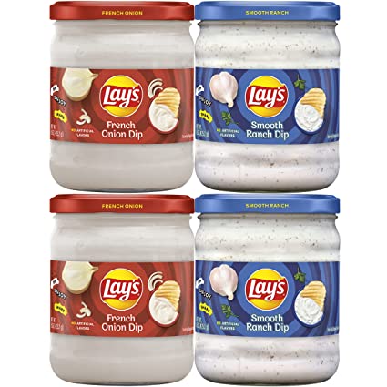 Photo 1 of *EXPIRES Aug and Sept 2022, NON REFUNDABLE*
Lay's Dip Variety Pack, French Onion & Smooth Ranch, 15 Oz Jars, 4 Count
