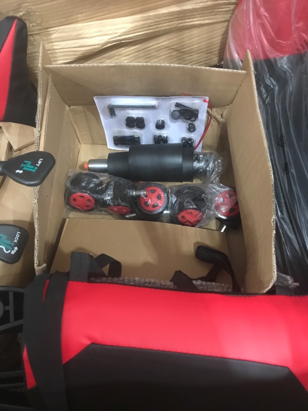 Photo 1 of Respawn 110 Racing-Style Bonded Leather Gaming Chair, Red/Black