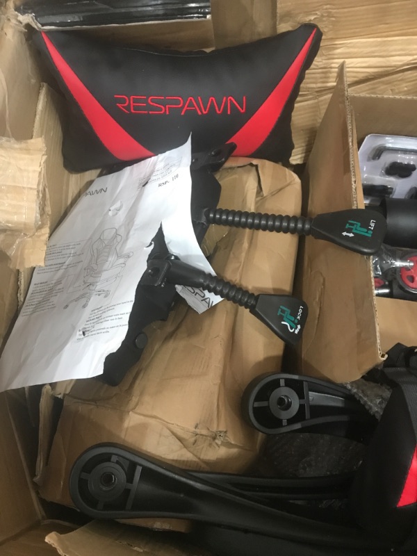 Photo 1 of Respawn 110 Racing-Style Bonded Leather Gaming Chair, Red/Black
