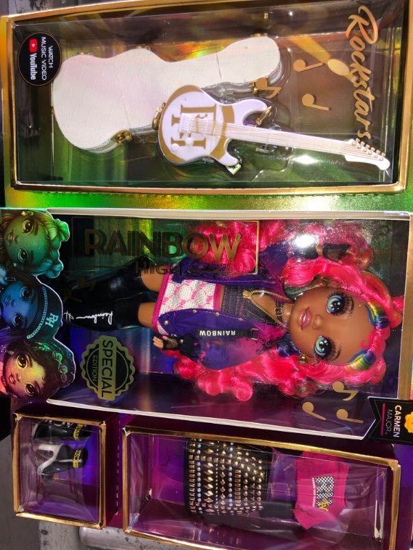 Photo 3 of (3- PACK ) Rainbow High Rockstar Carmen Major Fashion Doll


