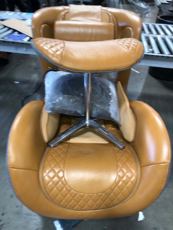 Photo 12 of NOUHAUS Heated Classic Massage Chair Full Body and Spot Massaging Recliner with Ottoman, Bluetooth Speaker, In-Chair Charger. Portable Shiatsu Body Massager Chair (Caramel, Leather)
