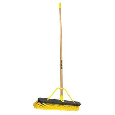 Photo 1 of Quickie Job Site 24 in. Multi-Surface Indoor/Outdoor Push Broom, Yellow
