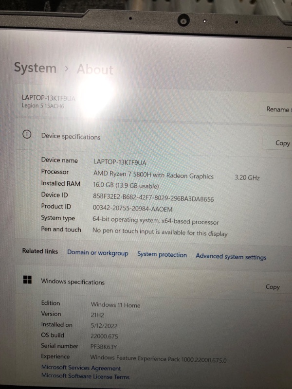 Photo 4 of Lenovo - Legion 5 - Gaming Laptop - 15.6" FHD Display - AMD Ryzen 7 5800H - 16GB RAM - 512GB Storage - NVIDIA GeForce RTX 3050Ti - Windows 11 Home - Phantom Blue
