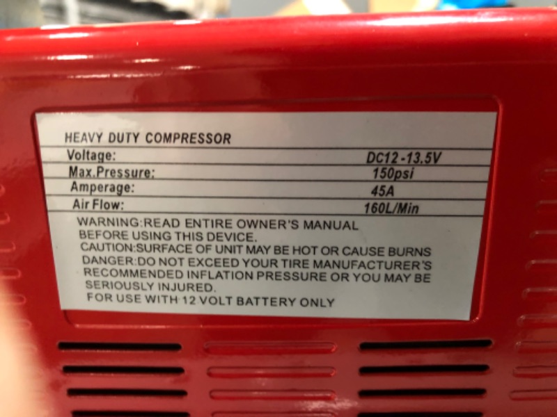 Photo 3 of 12V Portable Air Compressor Heavy Duty