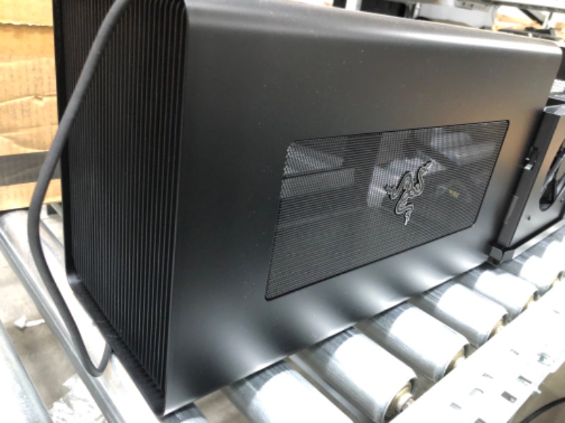 Photo 4 of Razer Core X Chroma Aluminum External GPU Enclosure (eGPU): Compatible with Windows & MacOS Thunderbolt 3 Laptops, NVIDIA /AMD PCIe Support, 700W PSU, 4x USB 3.1, 1x Gbit Ethernet, Chroma RGB, Black
