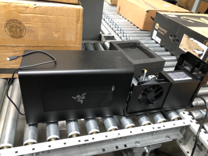 Photo 2 of Razer Core X Chroma Aluminum External GPU Enclosure (eGPU): Compatible with Windows & MacOS Thunderbolt 3 Laptops, NVIDIA /AMD PCIe Support, 700W PSU, 4x USB 3.1, 1x Gbit Ethernet, Chroma RGB, Black *ONLY PARTS SHOW IN PICTURES*
