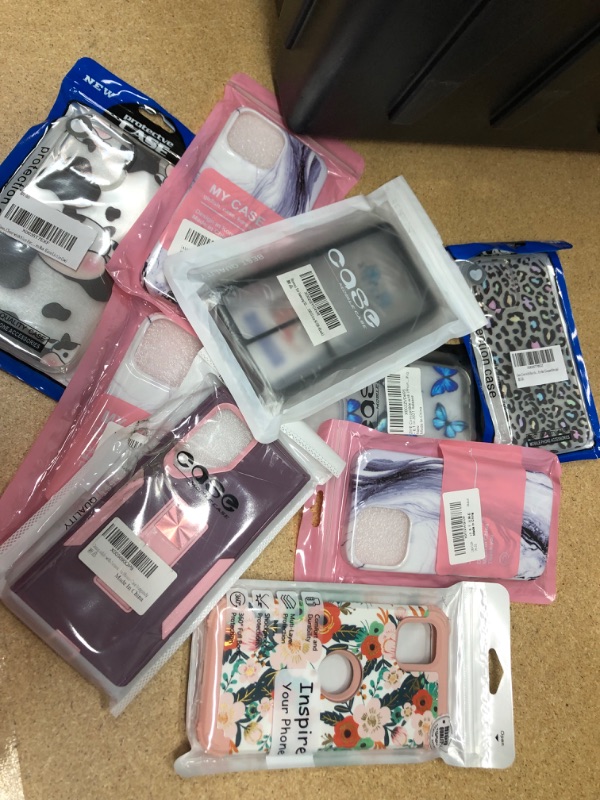 Photo 1 of BUNDLE OF MISCELLANEOUS PHONE CASES MULTIPLE SHAPES/COLORS 9 CASES
