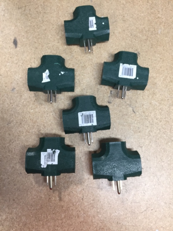 Photo 2 of 3-Outlet Grounding Adapter, Kasonic [UL Listed] Plug Extender, Heavy-Duty Grounded Power Tap - 6 Pack (Green)
