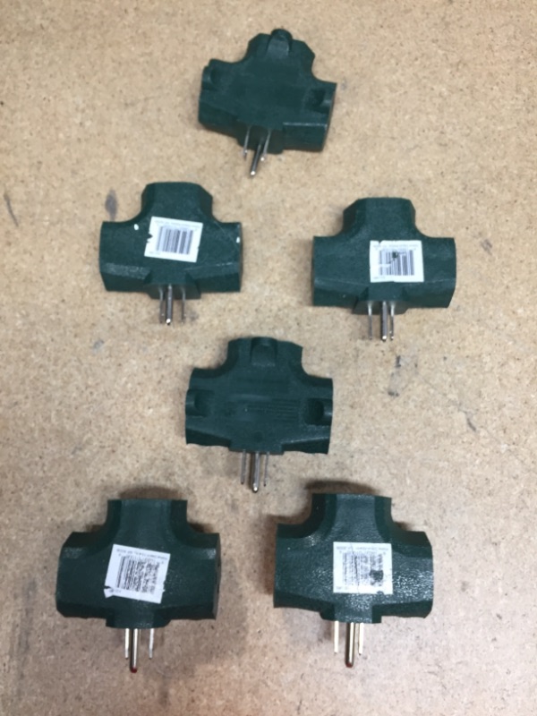 Photo 2 of 3-Outlet Grounding Adapter, Kasonic [UL Listed] Plug Extender, Heavy-Duty Grounded Power Tap - 6 Pack (Green)
