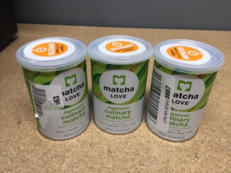 Photo 2 of **EXPIRES JULY 2022** Matcha Love Culinary Matcha 3.5 Ounce Finely Milled Green Tea Leaves, Japanese Style Matcha Powder (3 PACK)
