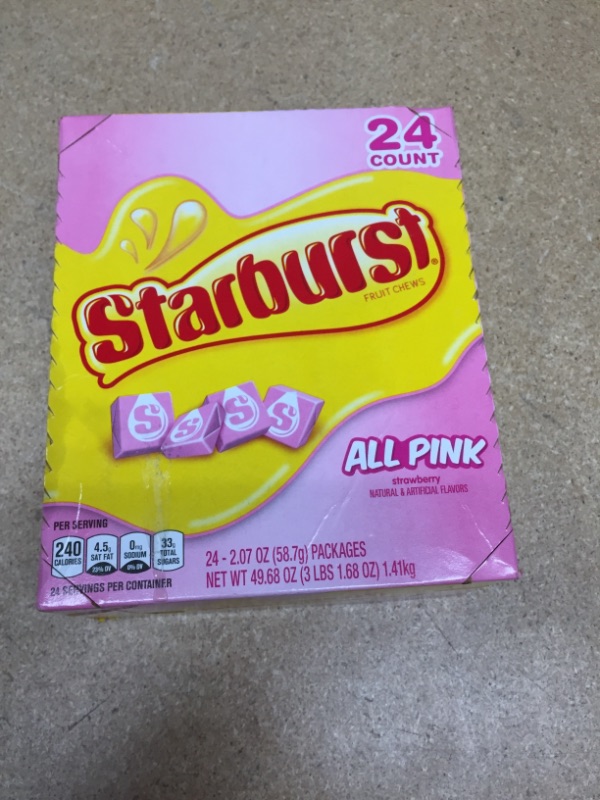 Photo 2 of **EXPIRES AUGUST 2023** Starburst All Pink Fruit Chews Candy, 49.68 Oz, 24 Count
